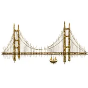 1970's Golden Gate Bridge Soldered Brass Wall Sculpture in style of Curtis Jere