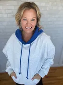 Contrast Hoodie- Blue