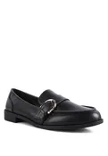 Black Sheboss Buckle Detail Loafers