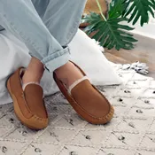 Mens Hamilton Suede Driving Moccasin-Acorn