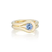 Comet Statement Ring in 18K Yellow Gold & Blue Sapphire