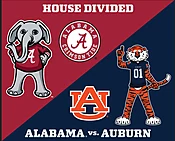 ALABAMA-AUBURN HOUSE DIVIDED PANEL-36"X 43"-100% Cotton-1396AL-AU