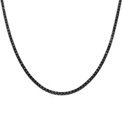 14K Black Gold Black Round Diamond Tennis Chain 17.34ct