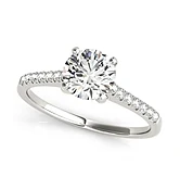 1.10 Carat Classic Cathedral Pave Engagement Ring