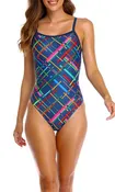 Adoretex Cross Puzzle Print Ladies Flyback 1-Piece - 26