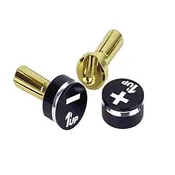 1UP Racing 190411 LowPro Bullet Plug Grips w/4mm Bullets Black