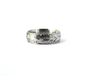 6mm Hand Engraved Comfort Fit Wheat Band