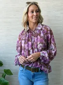 Adella Floral Blouse - ORCHID BROWN