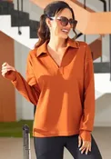 AirFlex Polo Knit Pullover (Rust) - Final Sale