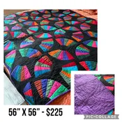 Amish Inspired, Hand Quilted Fan - 56" x 56"