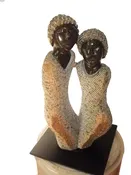 "Twin Sisters" Shona Stone Sculpture — WAJ Collectibles