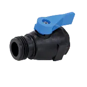 DRAMM SHUT OFF VALVE HEAVY DUTY PLASTIC BLACK / BLUE