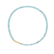AQUAMARINE NECKLACE WITH VIAL CLASP IN 18K YELLOW GOLD