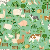 Dale Farm Mint Toile Y3251-110 By Clothworks