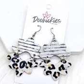 2.5" Vintage Thin Stripes & Cheetah Love Blossom Corkies