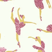 Ballerina - Cream/Metallic Gold and Pink Glitter