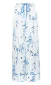 Aphrodite Long Pyjama Bottoms - White & Blue Euphoria