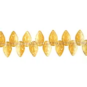 10 mm by 6 mm top-drilled amber vintage glass leaves