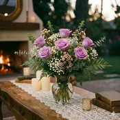 1/2 Dozen Purple Rose Vase