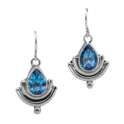 1 Stone Blue Topaz Earrings GZ NW 7286