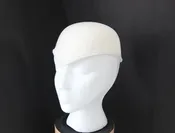 IVORY SATIN COVERED BUCKRAM TEARDROP HELMET HEADPIECE FRAME