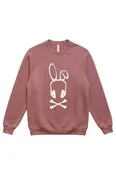 BAD BUNNY HEADPHONES RAGLAN CREWNECK SWEATSHIRT | MAUVE