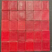 1920’s Little Luxart Library miniature red leather book set