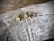14K Shiny Gold Plated Sterling Tiny Flat Star Charm