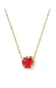 APPLE SHORT PENDANT NECKLACE - GOLD RED ILLUSION
