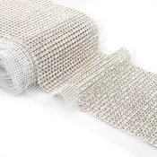 24 Row Rhinestone Banding Metal Set Crystal Silver