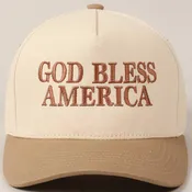 Premium God Bless America Two-Tone Embroidered Canvas Hat