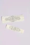 Embroidered Monogram Crystal Medallion Garter | David's Bridal