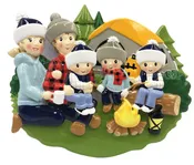 Camping Family of 5 Ornament