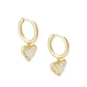 Ari Heart Gold Iridescent Drusy Huggie Earrings