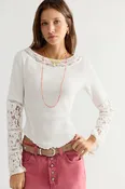 Amber Lace Cuff Top
