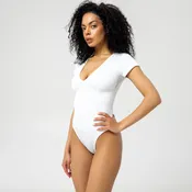 Bodysuit with Mesh – ELEGANCE – White