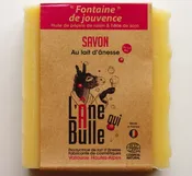 L'Âne Qui Bulle aka The Bubble Donkey Fontaine de jouvence 95g  COLD SAPONIFIED Facial Soap with Donkey Milk for Mature Skin | Made in France