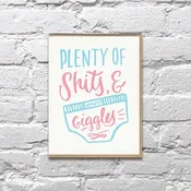 Bench Pressed Plenty Of S*** & Giggles Card