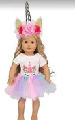 3 PC MATCHING GIRLS & DOLLS UNICORN SETS