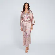 Chrysanthemum & Crane Long Kimono Robe