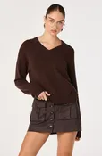 Bowie V-Neck Sweater in Brown