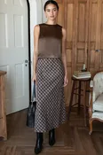 Bias Skirt 2 in Cocoa Plaid