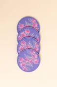 4 Pack Coasters - Periwinkle Ginger Bloom