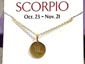 16" - 18" Gold Plated Sterling Scorpio Zodiac Necklace