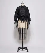 Archivio J.M. Ribot Womens Black Drawstring Shirt