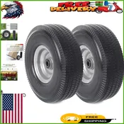 10-Inch Solid Tire and Wheel Assembly with Bearings 2-Pack Maintenance-Free