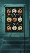 9 Pumpkins Suede Garden Flag