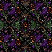 Boo Town Multi Halloween Damask 806316