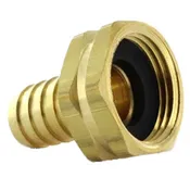 Brass Barb to Female Garden Hose Fitting – Swivel, Hex Nut