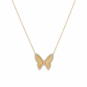 0.56CT Diamond Butterfly Pendant Necklace KVN00302